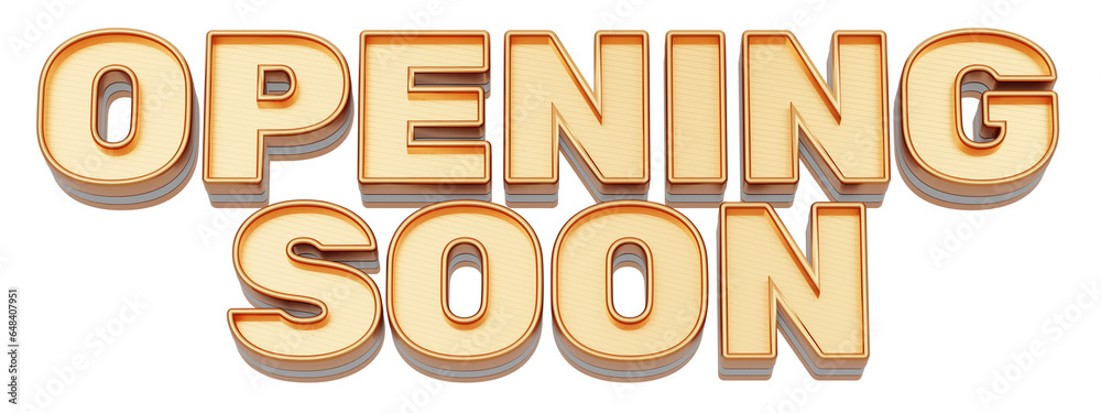 Golden 3d text. typography. 3D illustration. OPENING SOON. Golden 3d text. typography. 3D illustration. OPENING SOON.