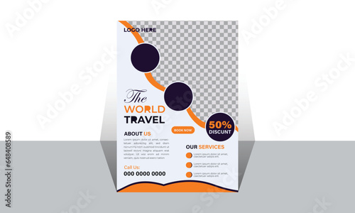 Creative and modern Travel Flyer template. Modern Travel Flyer - Creative and Clean Travel Flyer Template. modern and clean style Elegant Whit background.A4 Size