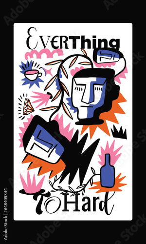 Neo primitive illustration style for print and art wall decoration