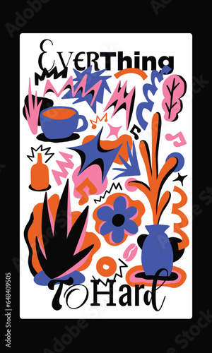 Neo primitive illustration style for print and art wall decoration