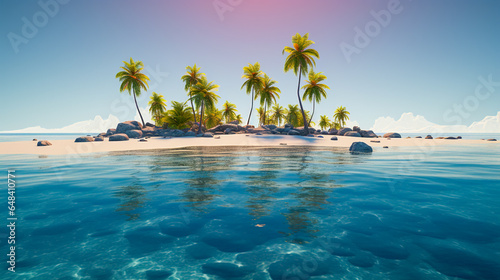 Tropical Bliss  Finding Paradise on a Lonely Little Island in the Sea  Generative AI