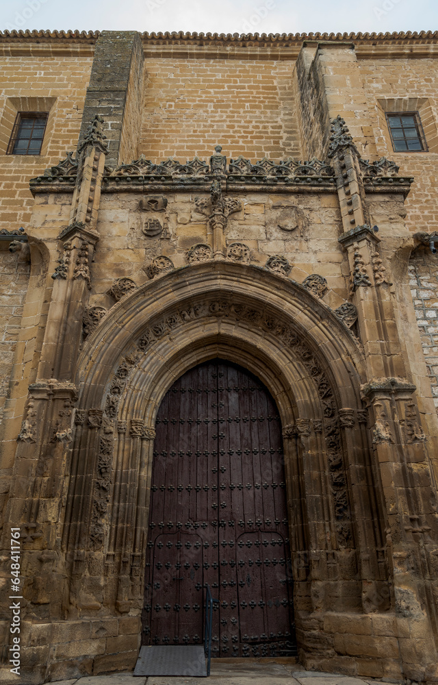 Entrance of the Church of San Isidoro, in the city of Ubeda, province of Jaen, Spain. Its construction was completed in the 17th century