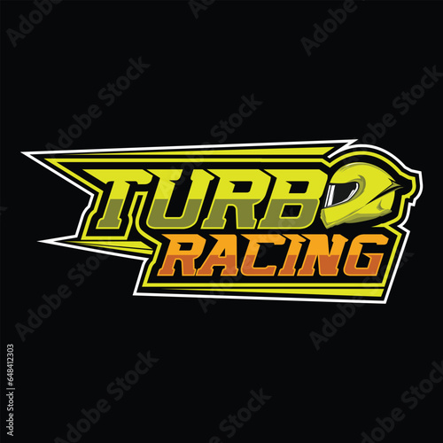 Turbo Racing Typography Logo Sticker Vector