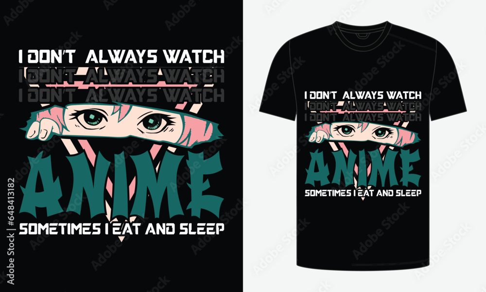 Fototapeta premium anime t shirt design woman t-shirt