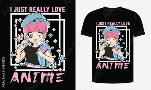 anime t shirt design woman t-shirt