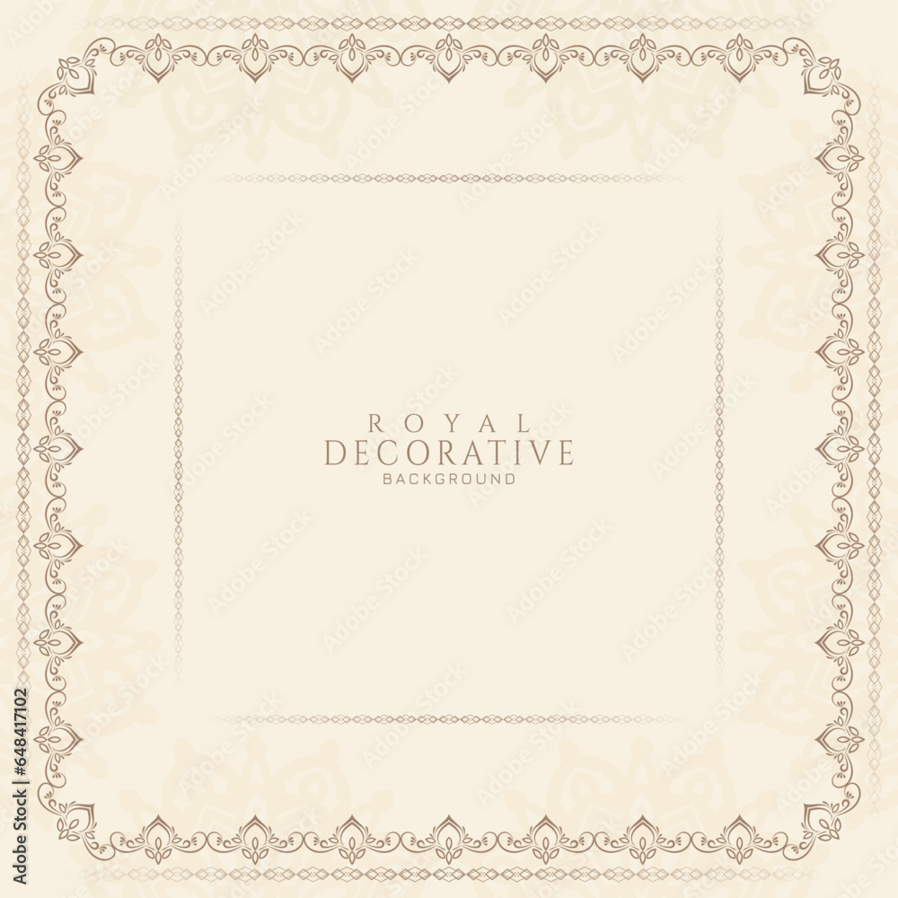 Ethnic vintage decorative floral frame background