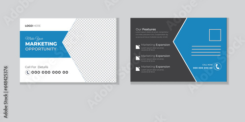 
Vector postcard template design, modern business postcard template, abstract business postcard and creative design.