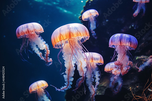 Aquatic animals concept : Jellyfish swimming at aquarium © alisaaa