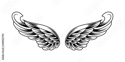 vector angel wings tribal tattoo