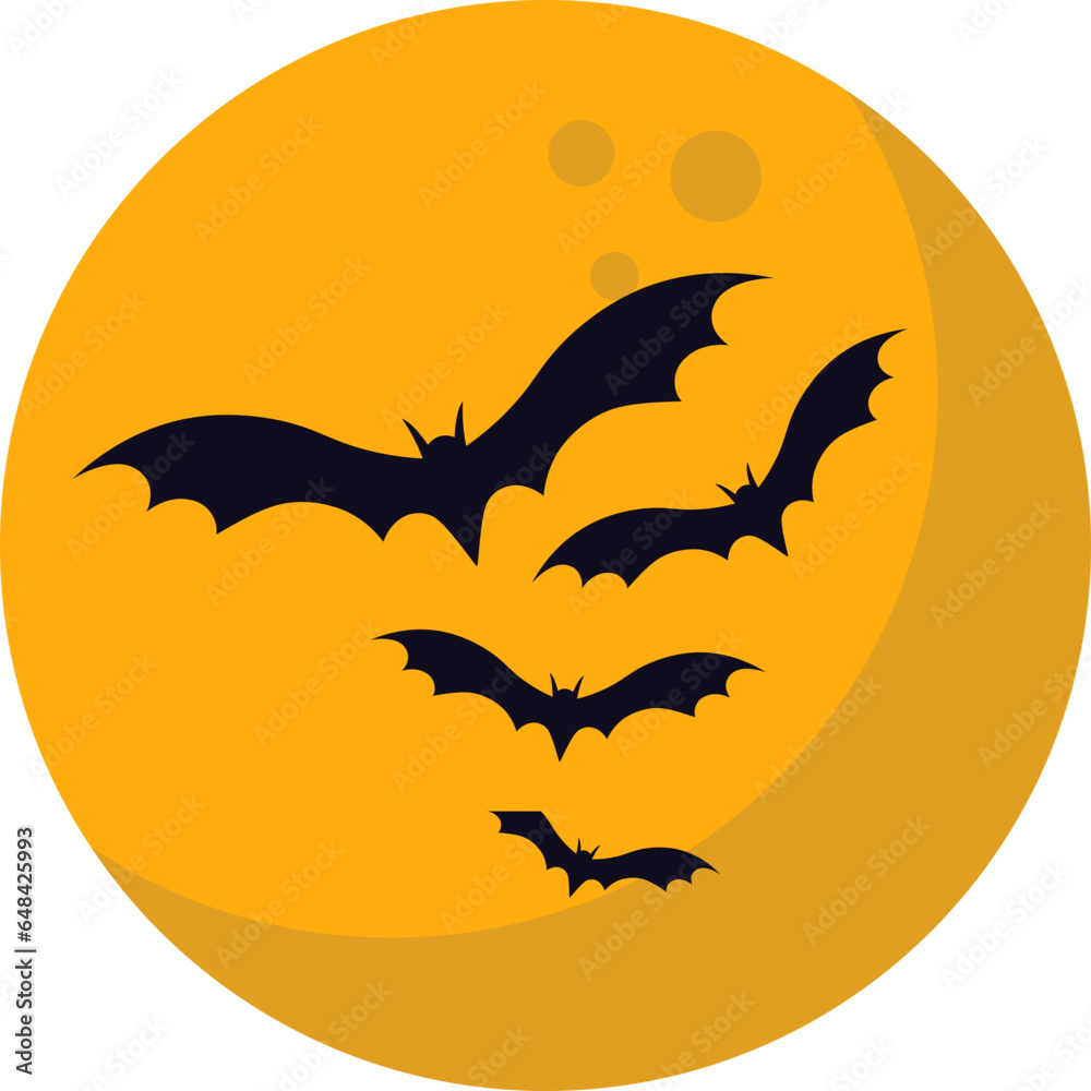 Halloween Moon With Bat