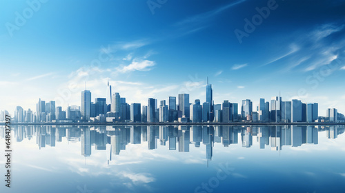 A panoramic view of a modern city skyline as a real estate background © Катерина Євтехова