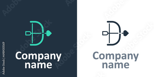 Logotype Bow and arrow icon isolated on white background. Cupid symbol. Love sign. Happy Valentines day. Logo design template element. Vector