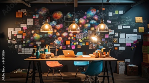 Creative business brainstorming illustration and ideating for innovative projects.