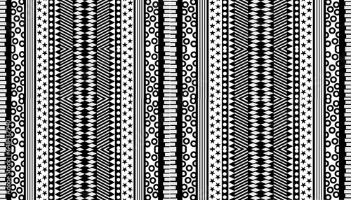 Black and white fabric patterns, various styles