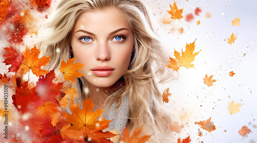 autumn woman close-up portrait . Beautiful eyes. © ZoomTeam