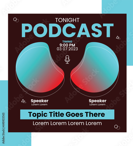 podcast banner and social media post design template