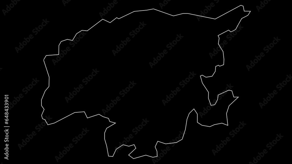 Lara state map of Venezuela outline animation Lara state map of Venezuela outline animation