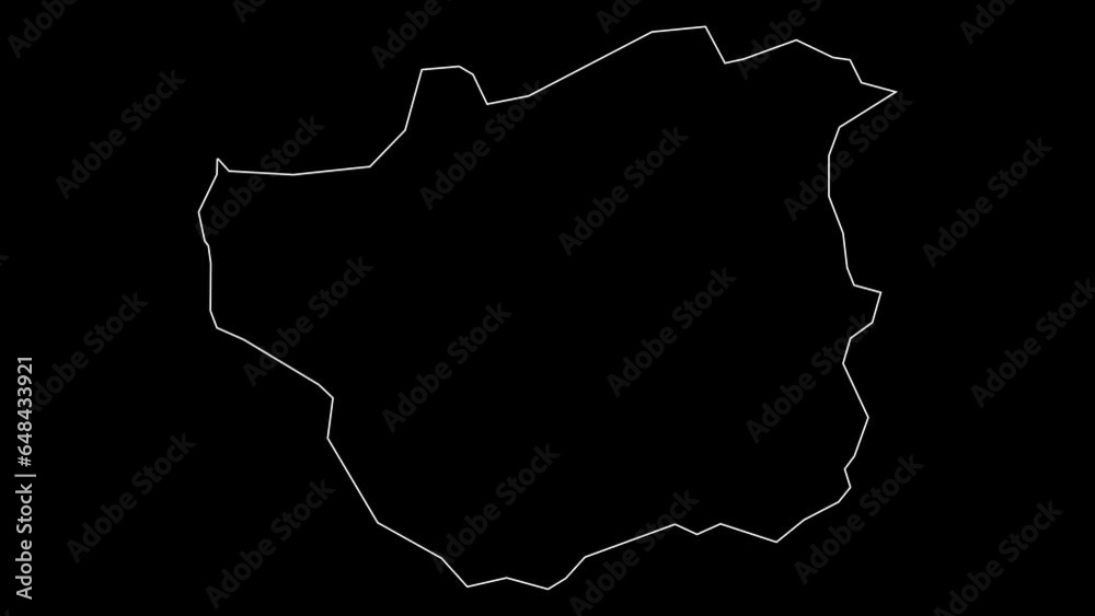 Trujillo state map of Venezuela outline animation Trujillo state map of Venezuela outline animation