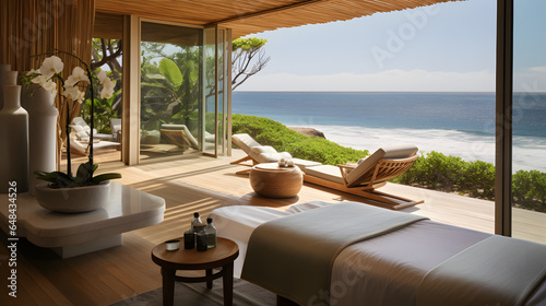 Wellness cottage retreats with view of the ocean and beach
