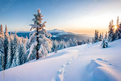 winter landscape in the mountains