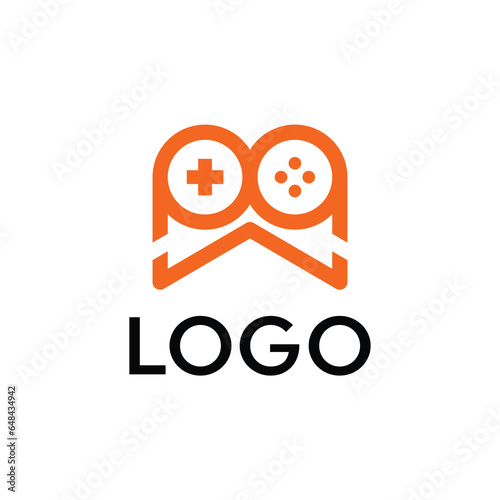 Gaming logo with console design concept for brand identity