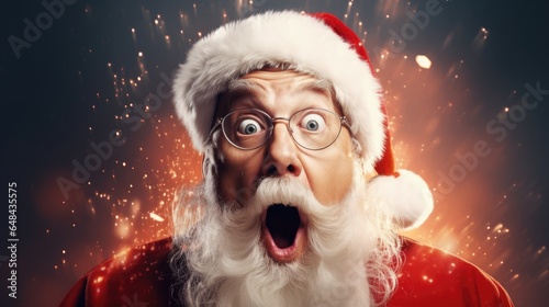 Surprised Santa Claus portrait photo