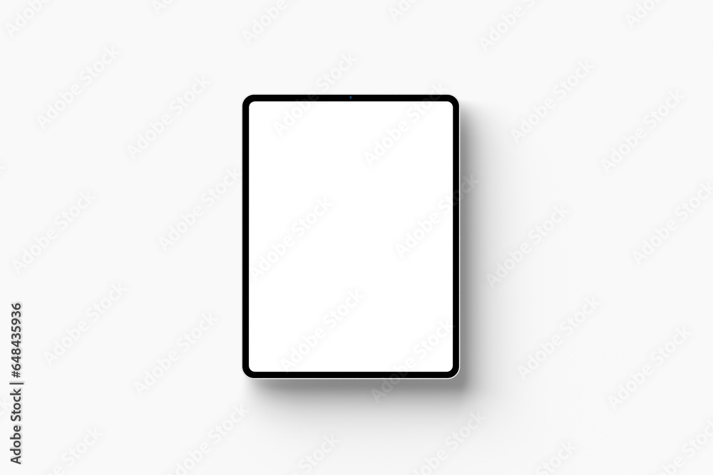 Empty screen tablet mockup view on white background Empty screen tablet mockup view on white background
