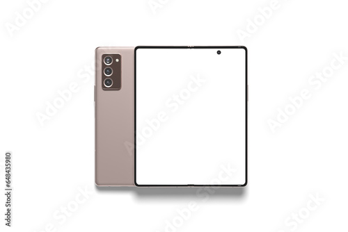 Empty screen tablet mockup view on white background