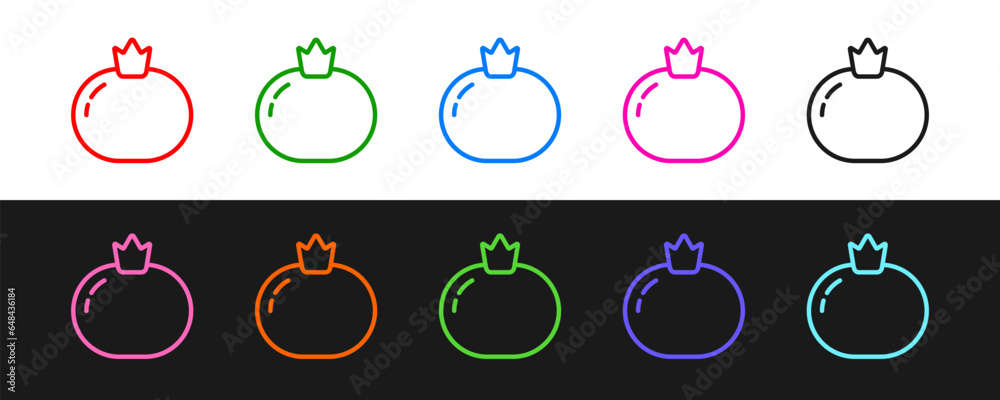 Set line Tomato icon isolated on black and white background. Vector Set line Tomato icon isolated on black and white background. Vector