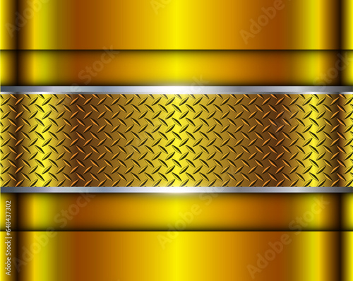 Background gold metallic, 3d chrome shiny golden sheet metal texture,