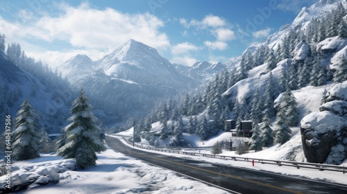 Winter road in the mountains. © AdriFerrer