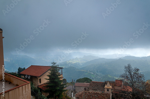 Panorama visto dal belvedere diBova Superiore con i tetti delle case e la vallata photo