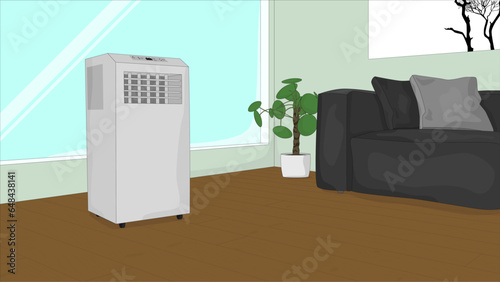 portable air conditioner in the green room