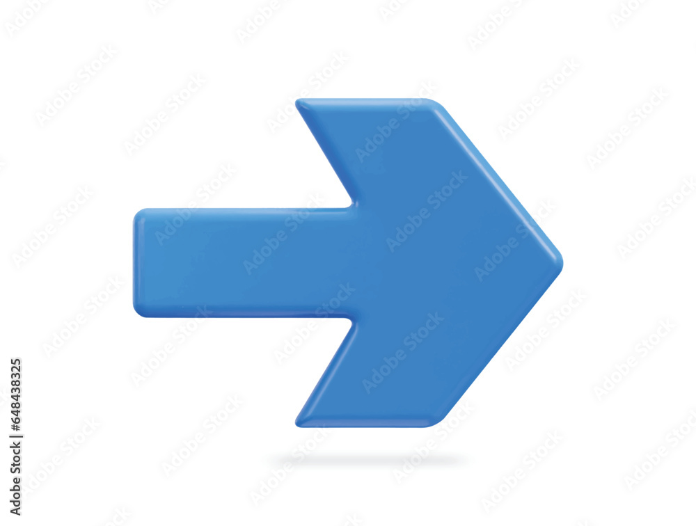 Fototapeta premium 3d right arrow icon