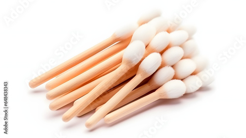Wooden cotton buds swabs for_ear cleaning and hygien photo