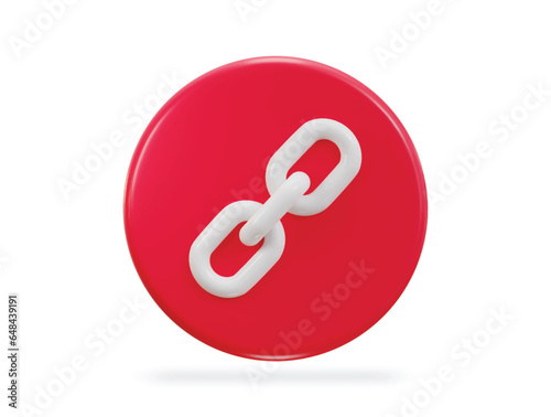 chain link, backlink, link icon 3d render
