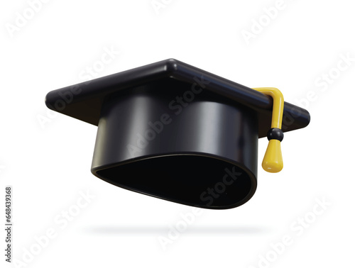graduation hat icon 3d rendering