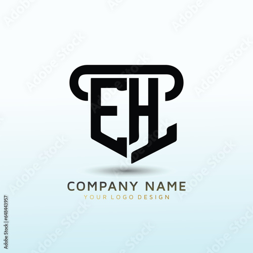 Powerful logo for top attorneys law firm letter EHL