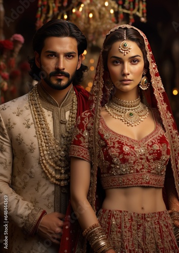 North Indian Bride and Groom Wedding Attire 