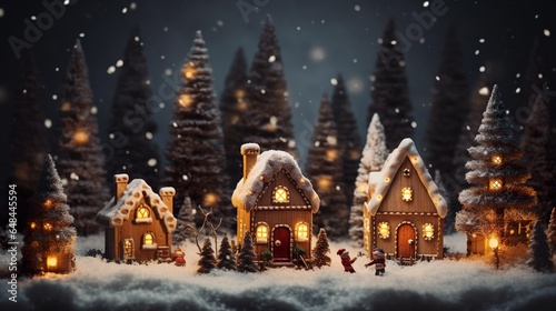 Christmas houses in the woods