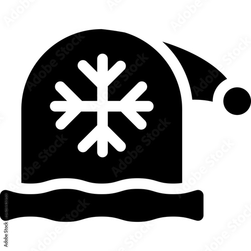 Santa hat Simple Black Glyph Icon