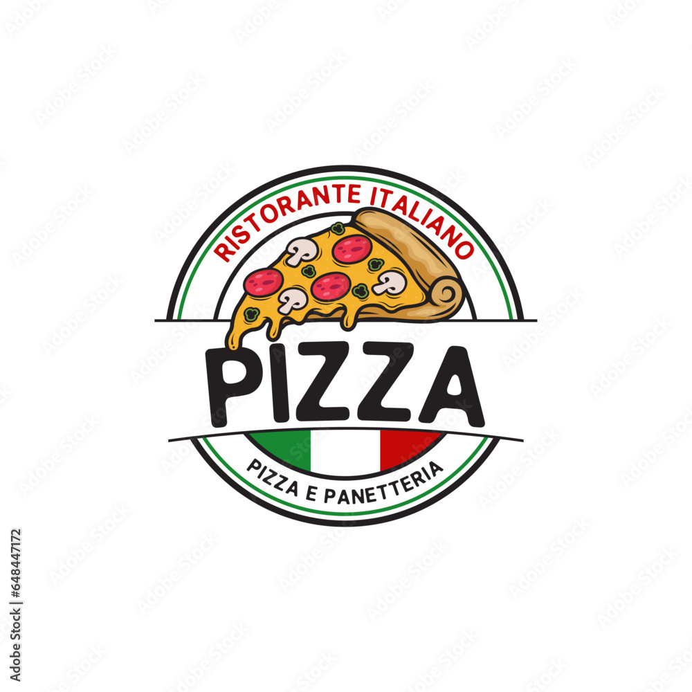 Obraz premium Pizza Logo Design, Italian Cuisine, Italian Food