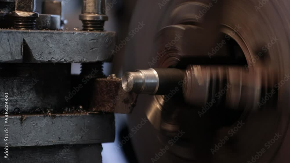 metal part is processed in a lathe metal part is processed in a lathe