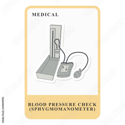 Sphygmomanometer Tensimeter Blood Pressure Check Tool Medical Equipment Tools Name Card Health Edition