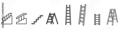 Ladder icon vector set. Steps illustration sign collection. stairs symbol or logo.