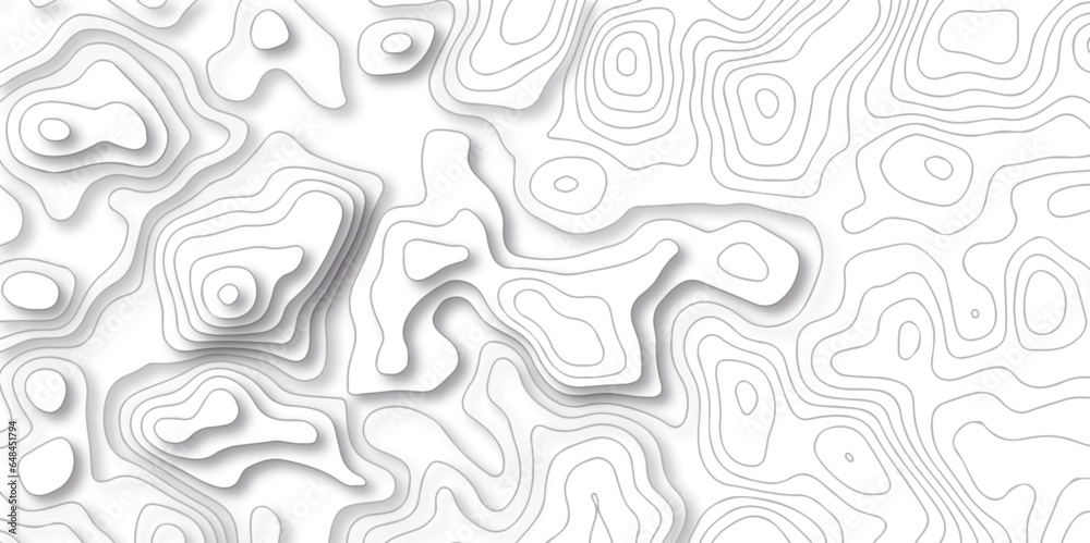Abstract pattern with lines. Abstract sea map geographic contour map and topographic contours map background. Abstract white pattern topography vector background. Topographic line map background.  - obrazy, fototapety, plakaty 