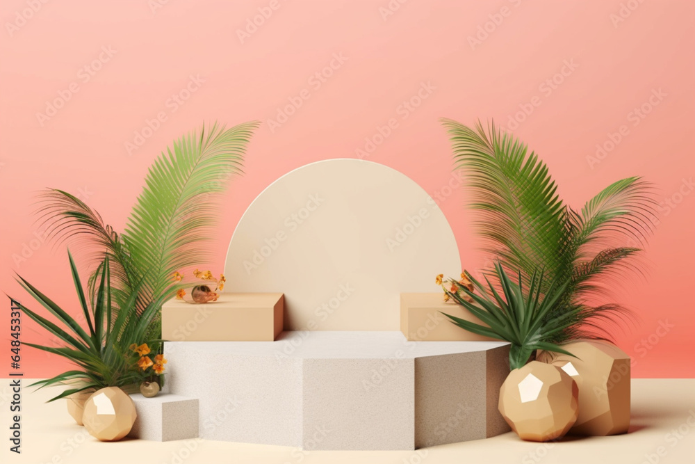 Podium mockup display with for product presentation Podium mockup display with for product presentation