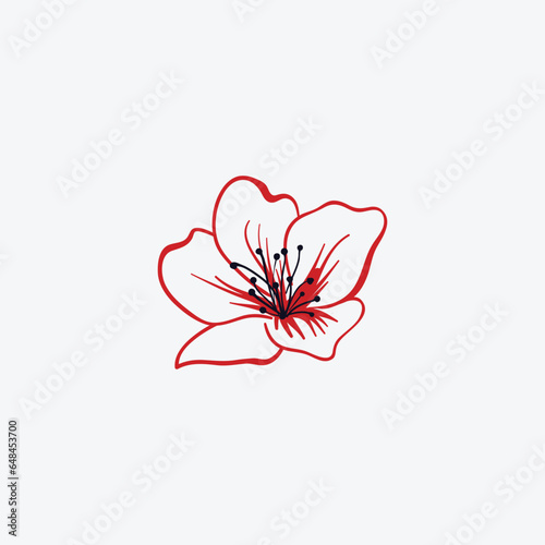 azalea flower logo design vector photo