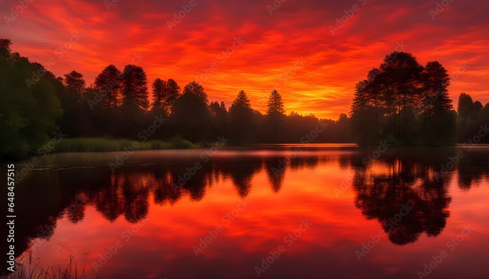 Fototapeta premium Serene Sunset Over Water