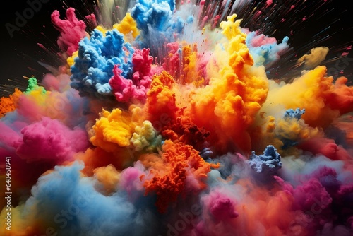 Vibrant colorful explosions. Generative AI